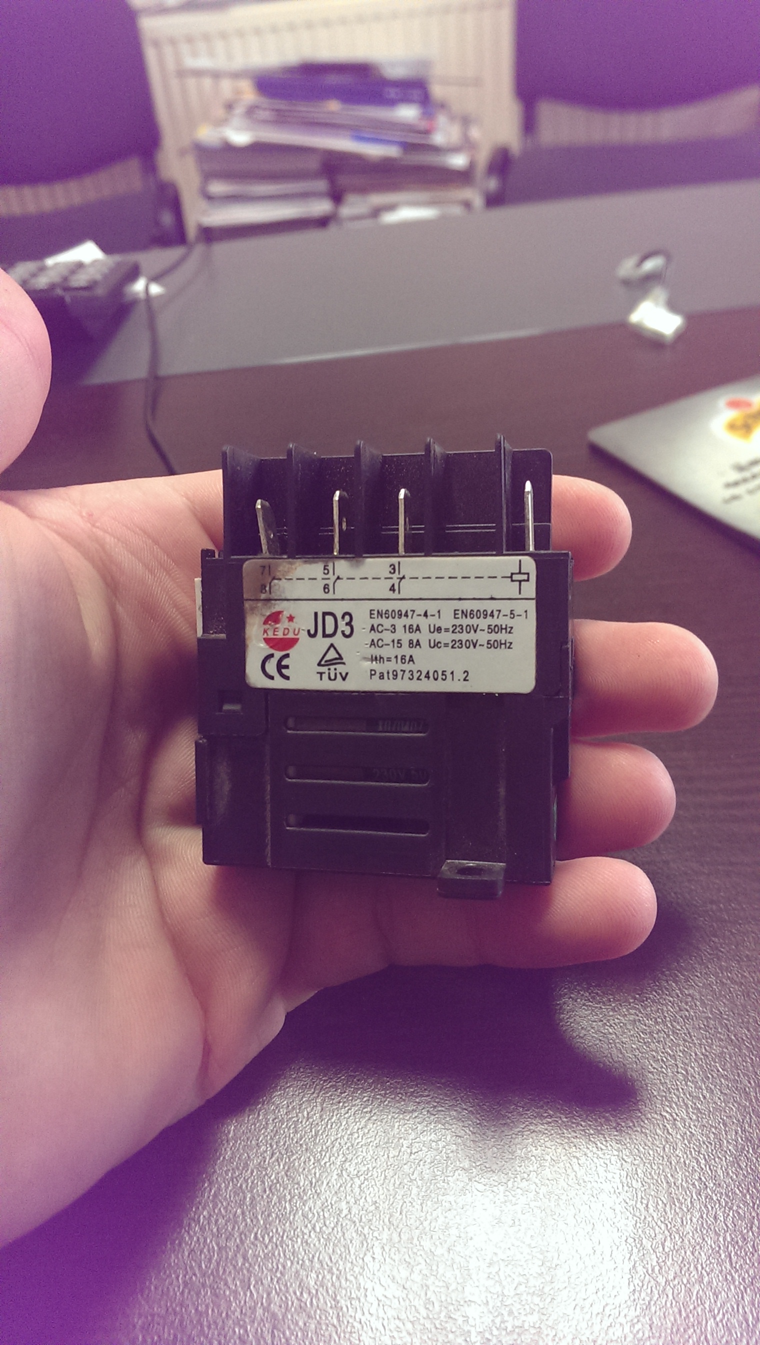 JD3 pat. 973240542 230V 16A - unknown, alternative -  JD3 code 950033 and JD3 code 503072 