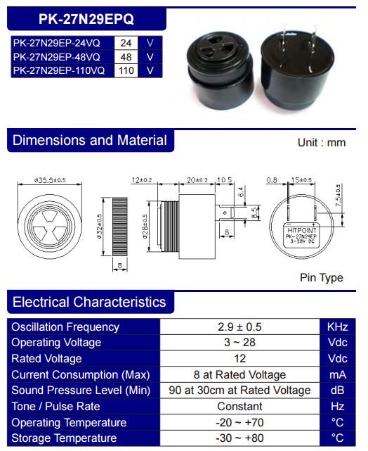 wrong code PK-27N29EPQ-24V, correct code PK-27N29EP-24VQ