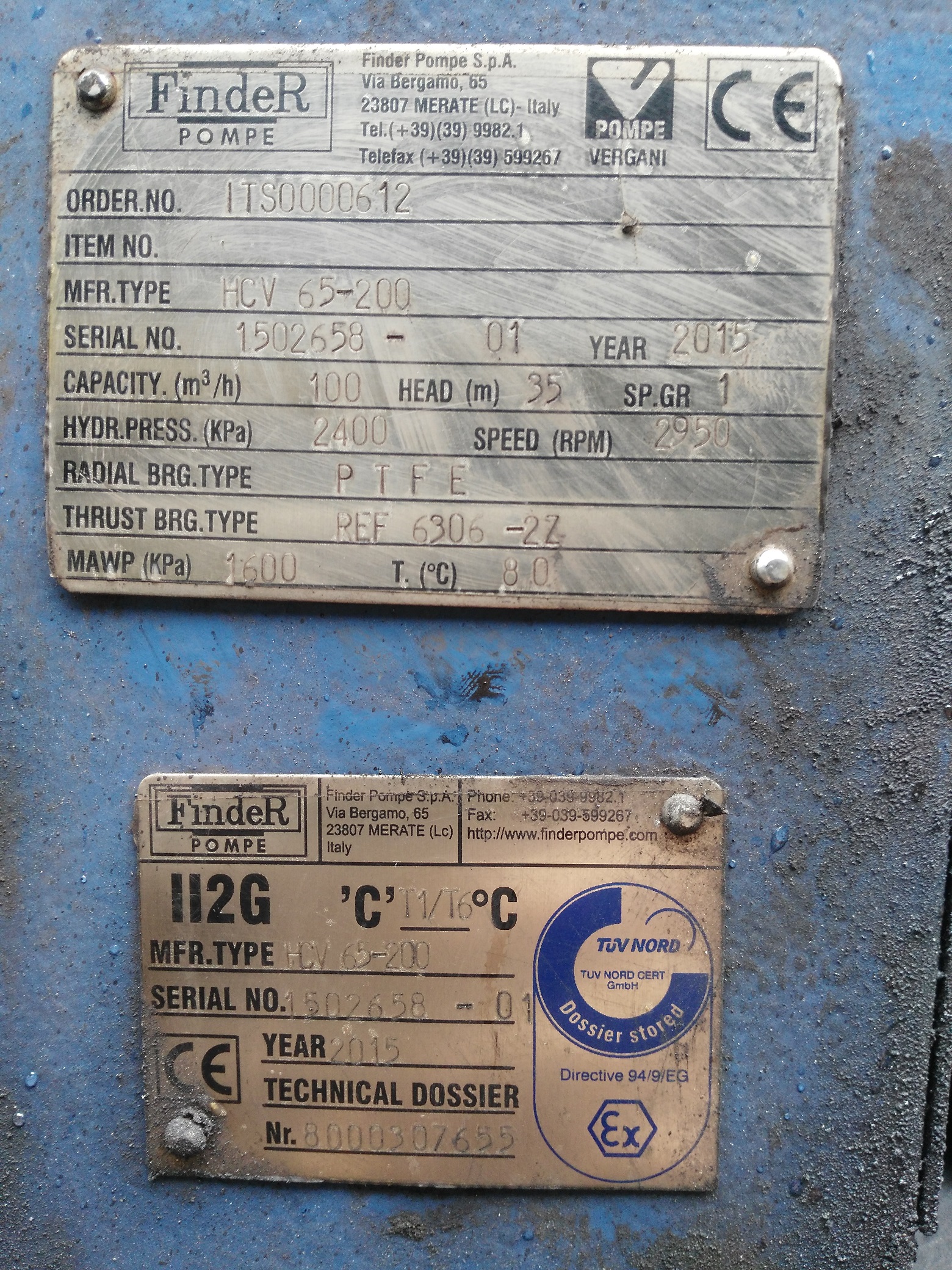 ITS0000612 Type HCV 65-200 MOTOR(EXP)+Intermediate part 